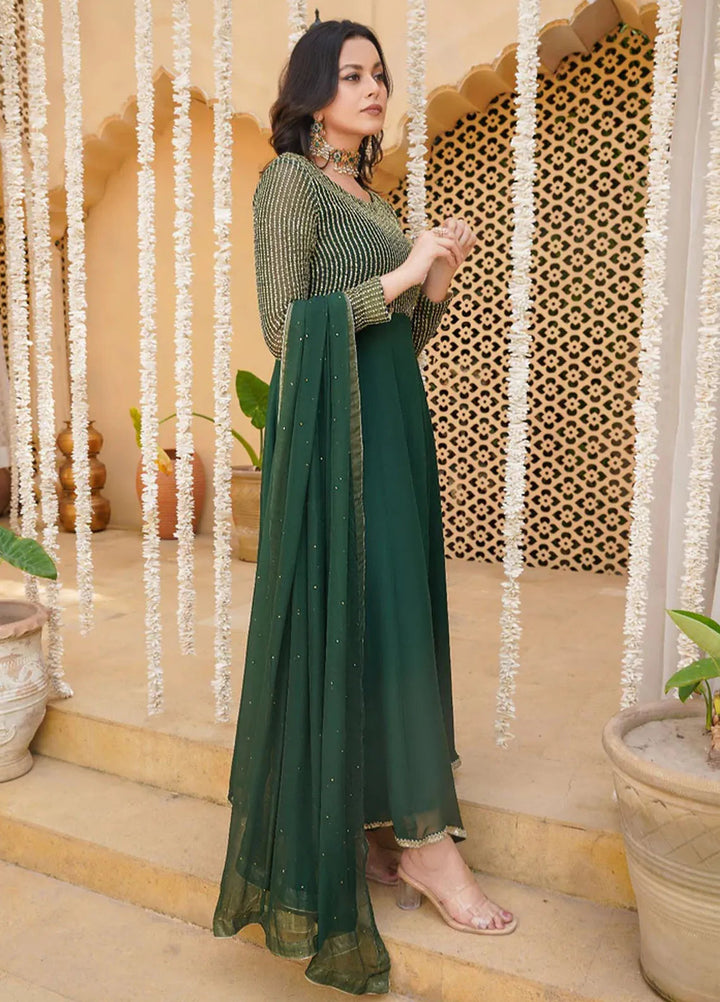 Haniya Mahnoor Pret Embroidered Chiffon 2 Piece Green Orchard