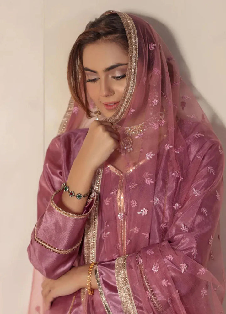 Haniya Mahnoor Pret Embroidered Katan Silk 3 Piece Ghazal