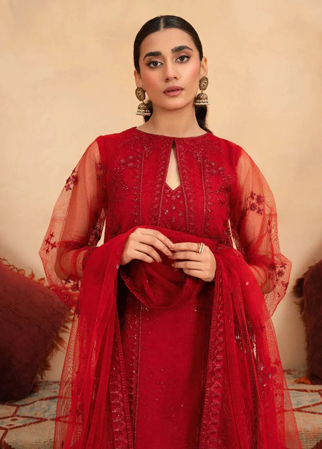 Haniya Mahnoor Pret Embroidered Net 3 Piece Haniya