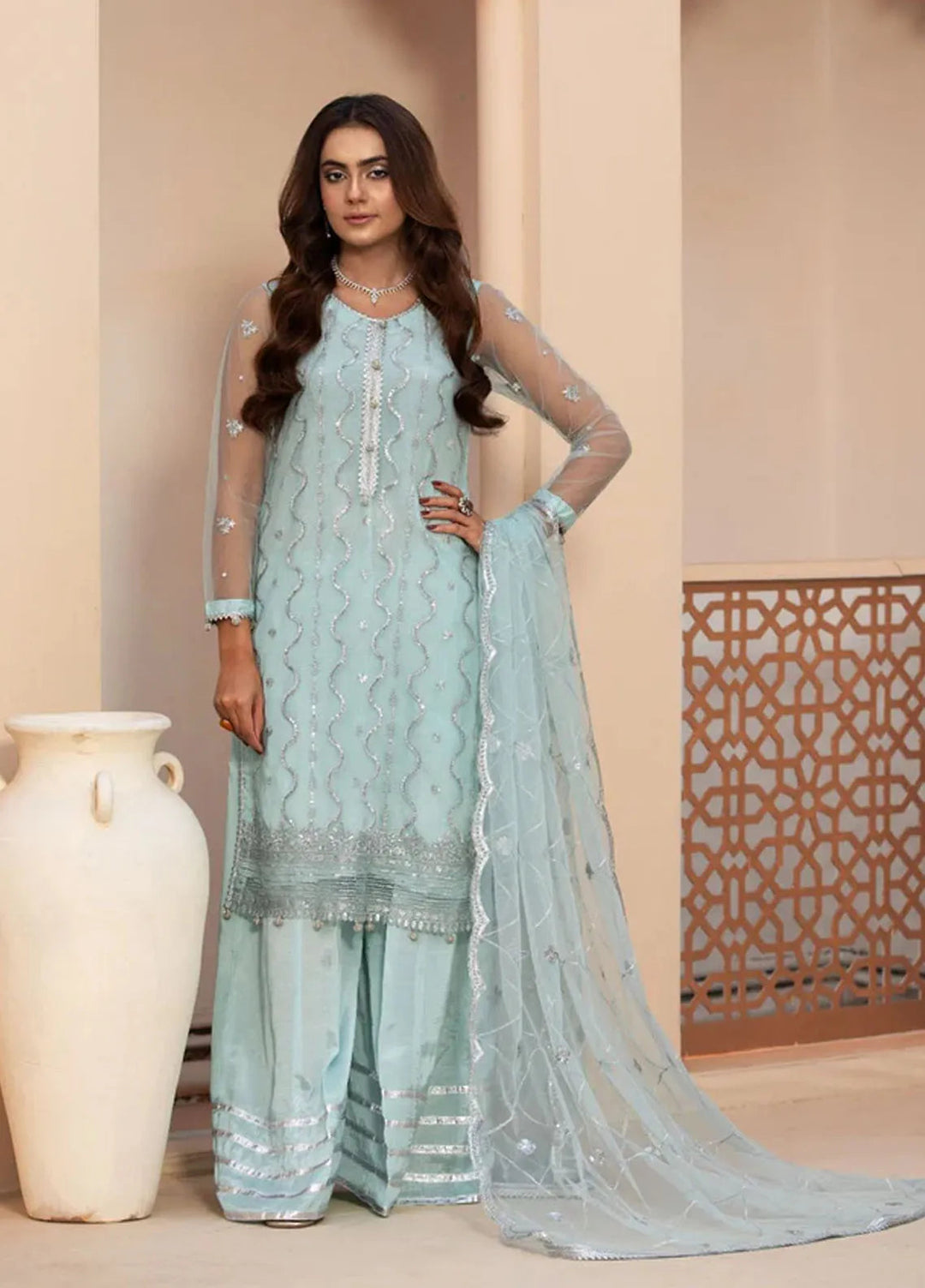 Haniya Mahnoor Pret Embroidered Net 3 Piece Noor
