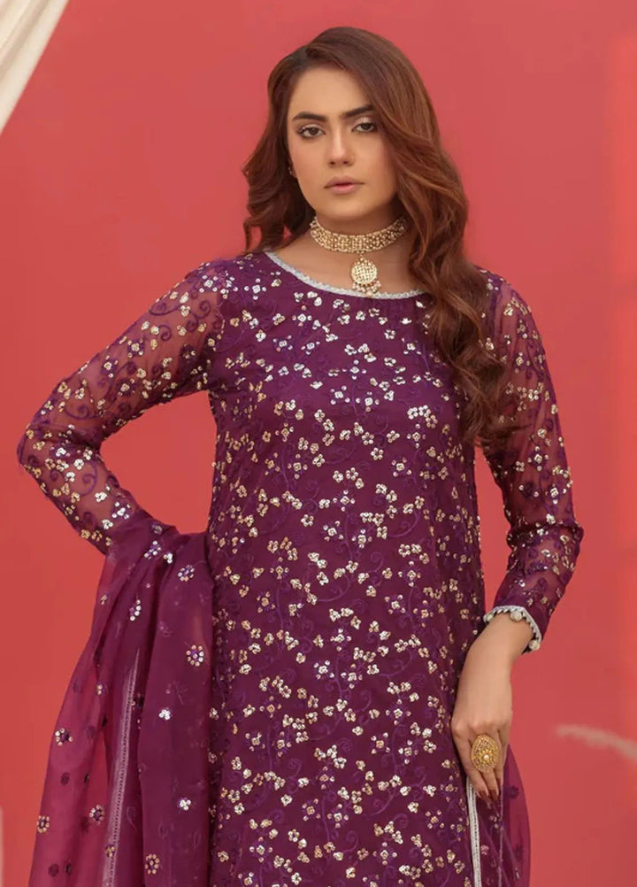 Haniya Mahnoor Pret Embroidered Organza 3 Piece Amber