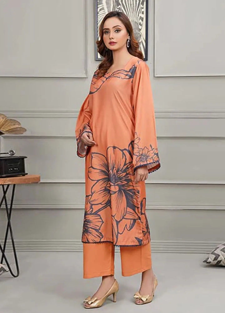 Hareem Fatima Pret Printed Lawn 2 Piece Suit Bronze Majesty