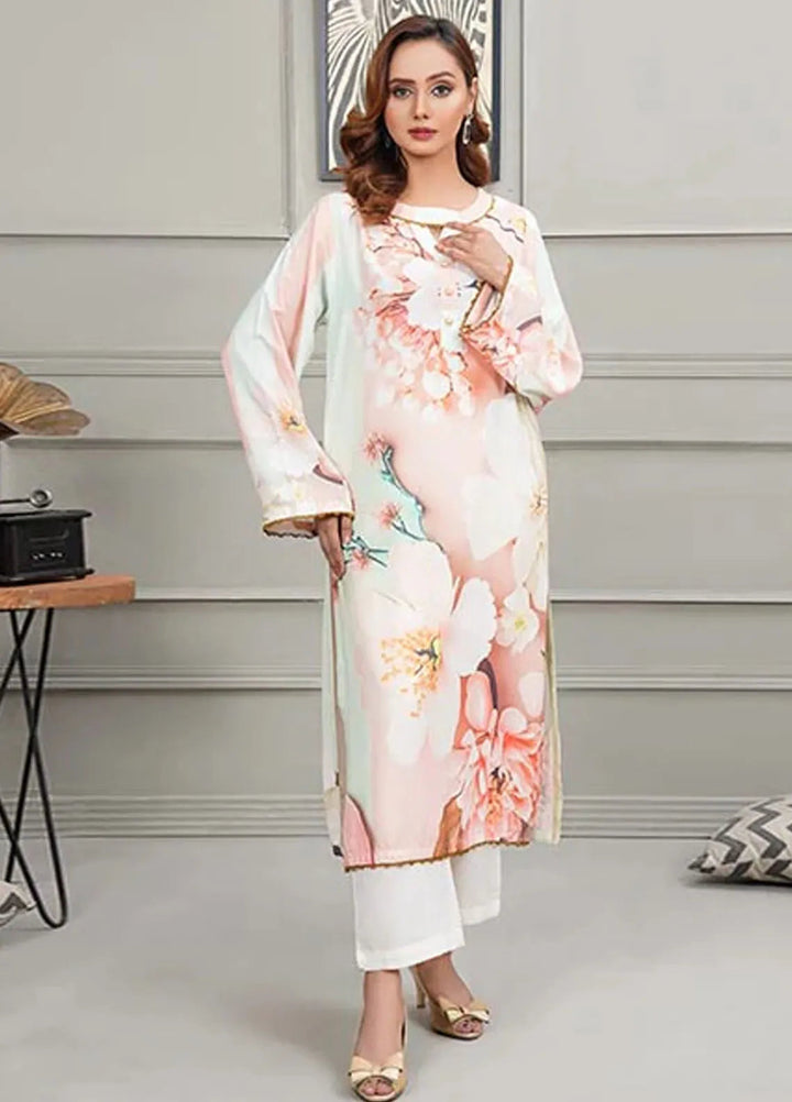 Hareem Fatima Pret Printed Lawn 2 Piece Suit Pista Blossom