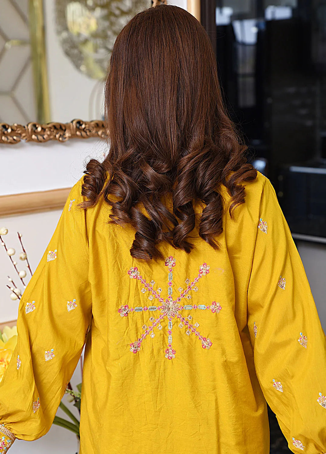 Haseen By Ayat Pret Embroidered Cotton Silk 3 Piece Suit Chandan