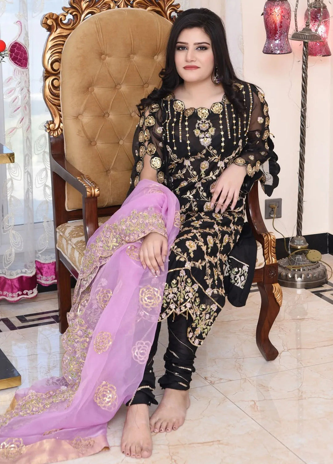 Haseen By Ayat Pret Embroidered Cotton Silk 3 Piece Suit Sanwal