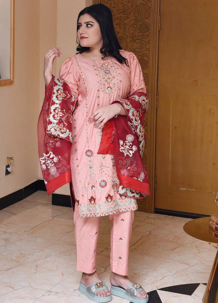 Haseen By Ayat Pret Embroidered Cotton Silk 3 Piece Suit Sidra