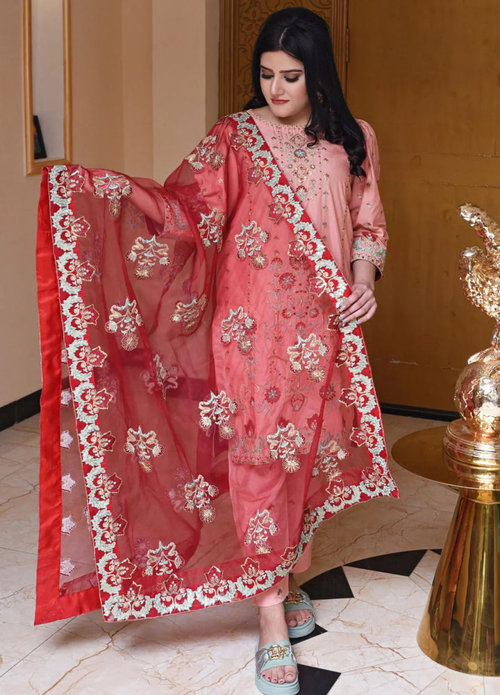 Haseen By Ayat Pret Embroidered Cotton Silk 3 Piece Suit Sidra