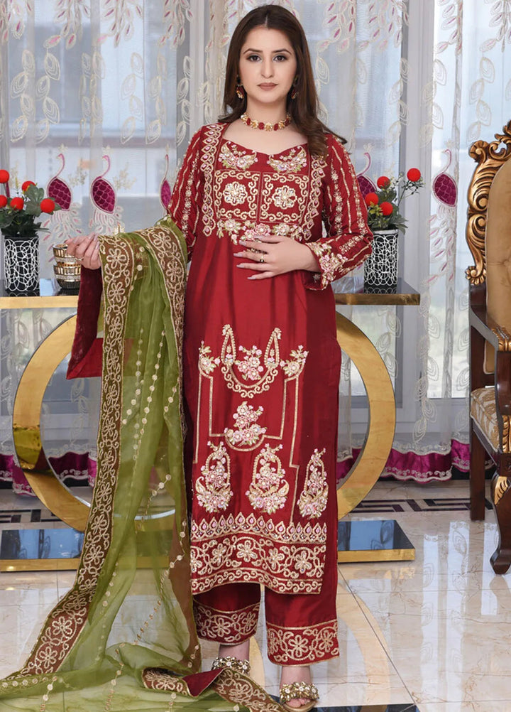 Haseen By Ayat Pret Embroidered Cotton Silk 3 Piece Suit Zarpash