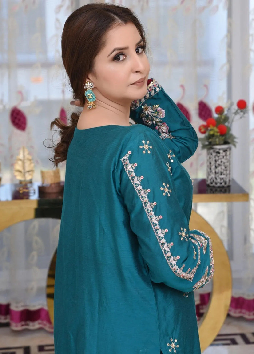 Haseen By Ayat Pret Embroidered Cotton Silk 3 Piece Suit Zoya