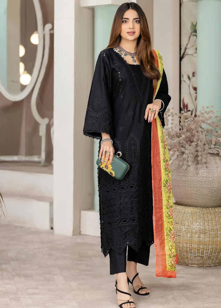 Haseen By Noorma Kaamal Embroidered Chikankari Lawn Suits Unstitched 3 Piece NK23H NK-C2-01 - Luxury Collection