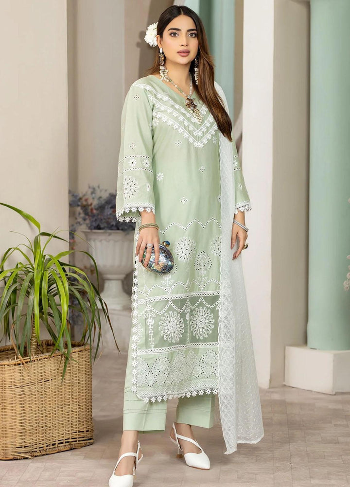 Haseen By Noorma Kaamal Embroidered Chikankari Lawn Suits Unstitched 3 Piece NK23H NK-C2-02 - Luxury Collection