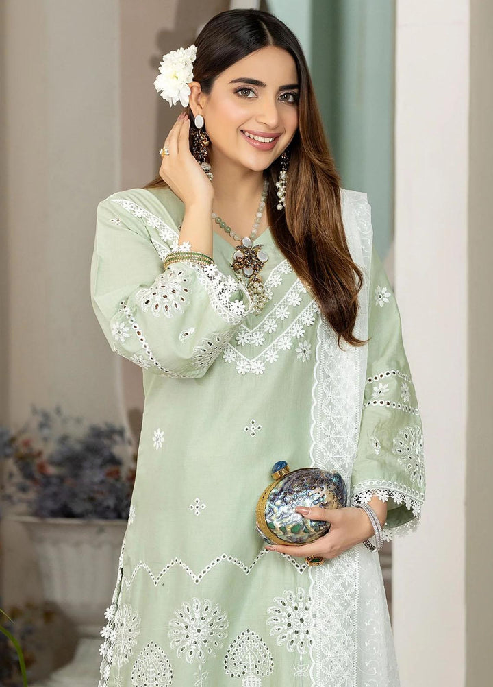 Haseen By Noorma Kaamal Embroidered Chikankari Lawn Suits Unstitched 3 Piece NK23H NK-C2-02 - Luxury Collection