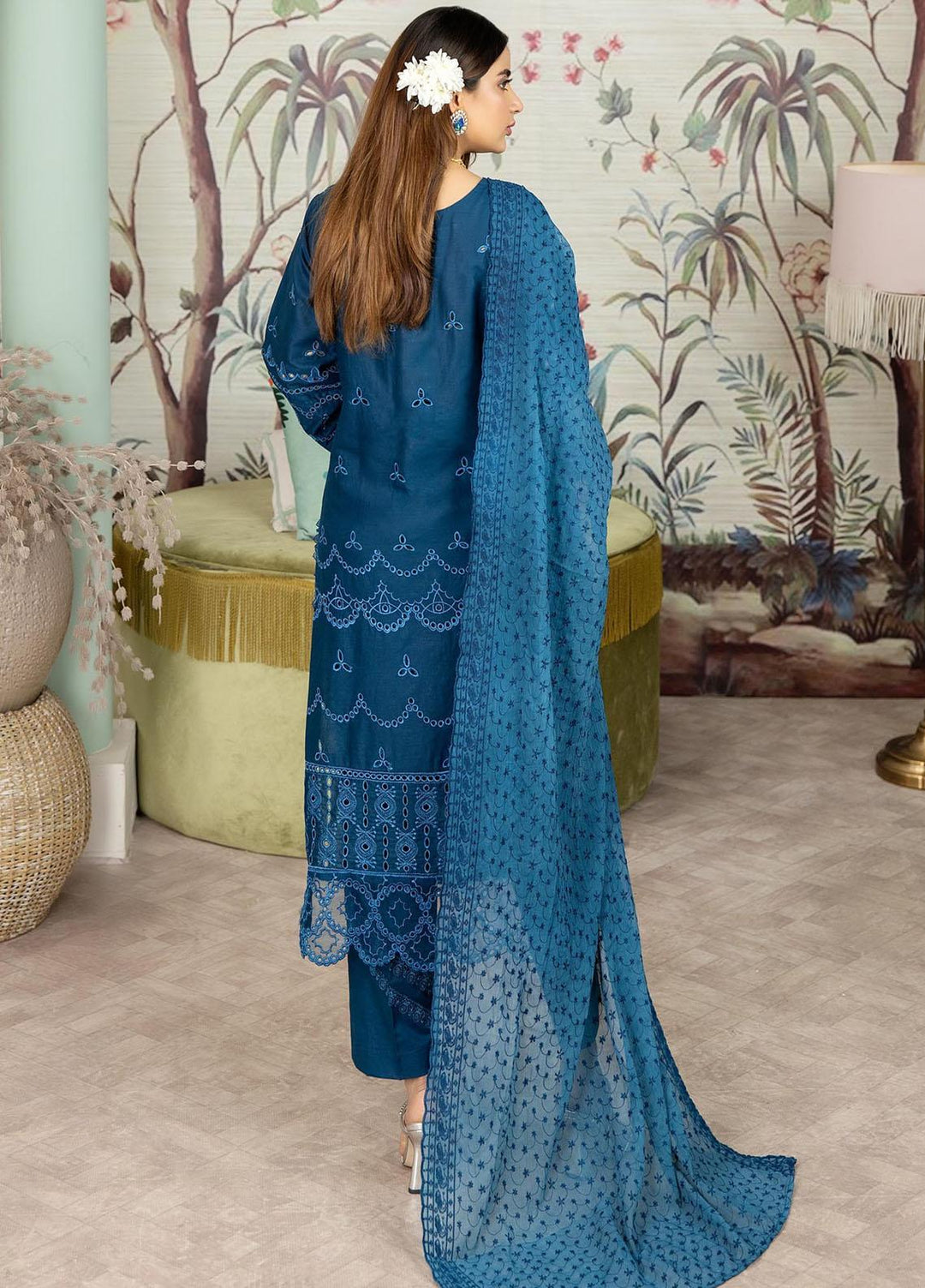 Haseen By Noorma Kaamal Embroidered Chikankari Lawn Suits Unstitched 3 Piece NK23H NK-C2-03 - Luxury Collection