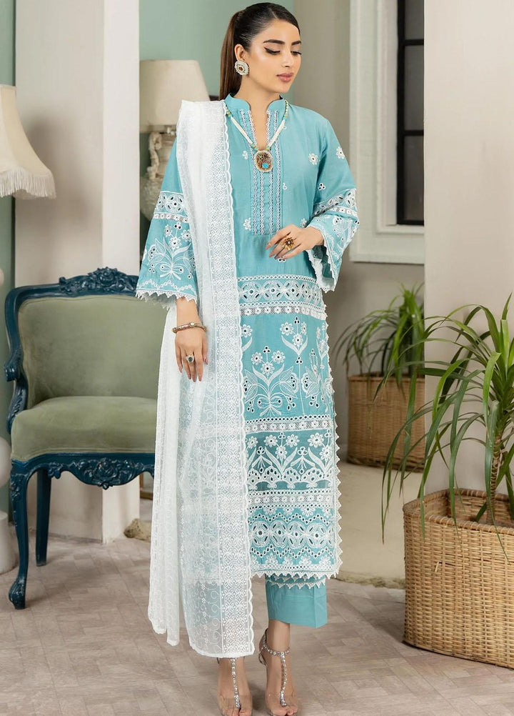 Haseen By Noorma Kaamal Embroidered Chikankari Lawn Suits Unstitched 3 Piece NK23H NK-C2-05 - Luxury Collection