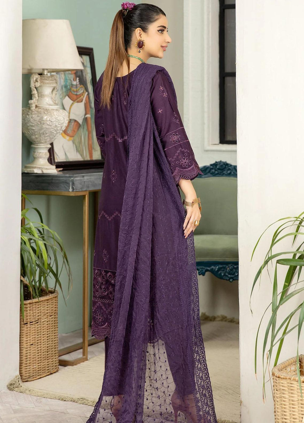 Haseen By Noorma Kaamal Embroidered Chikankari Lawn Suits Unstitched 3 Piece NK23H NK-C2-06 - Luxury Collection
