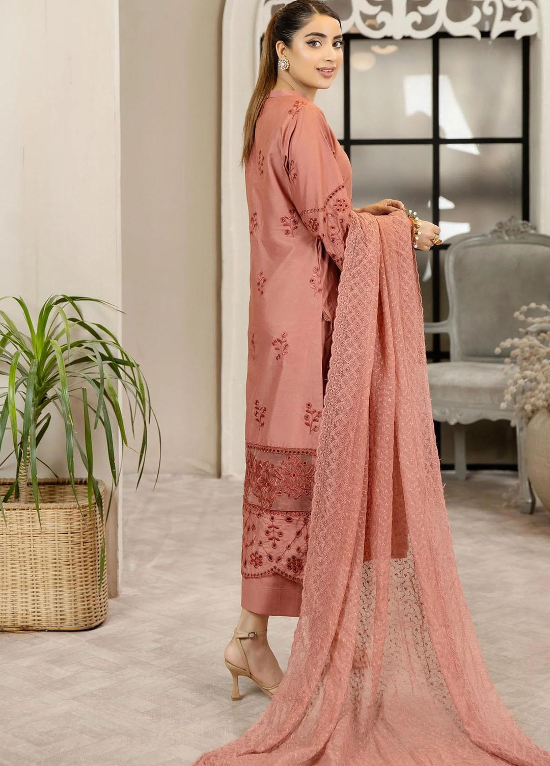 Haseen By Noorma Kaamal Embroidered Chikankari Lawn Suits Unstitched 3 Piece NK23H NK-C2-07 - Luxury Collection