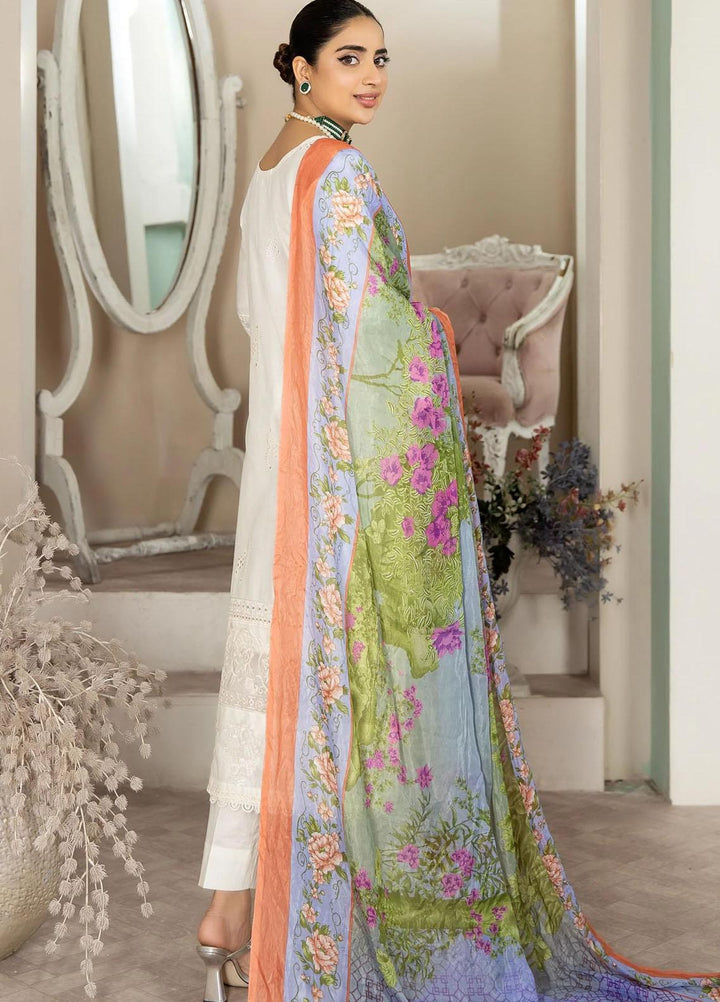 Haseen By Noorma Kaamal Embroidered Chikankari Lawn Suits Unstitched 3 Piece NK23H NK-C2-10 - Luxury Collection