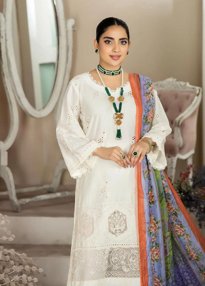 Haseen By Noorma Kaamal Embroidered Chikankari Lawn Suits Unstitched 3 Piece NK23H NK-C2-10 - Luxury Collection