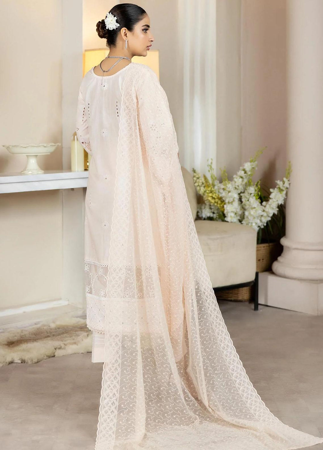 Haseen By Noorma Kaamal Embroidered Chikankari Lawn Suits Unstitched 3 Piece NK23H NK-C2-11 - Luxury Collection