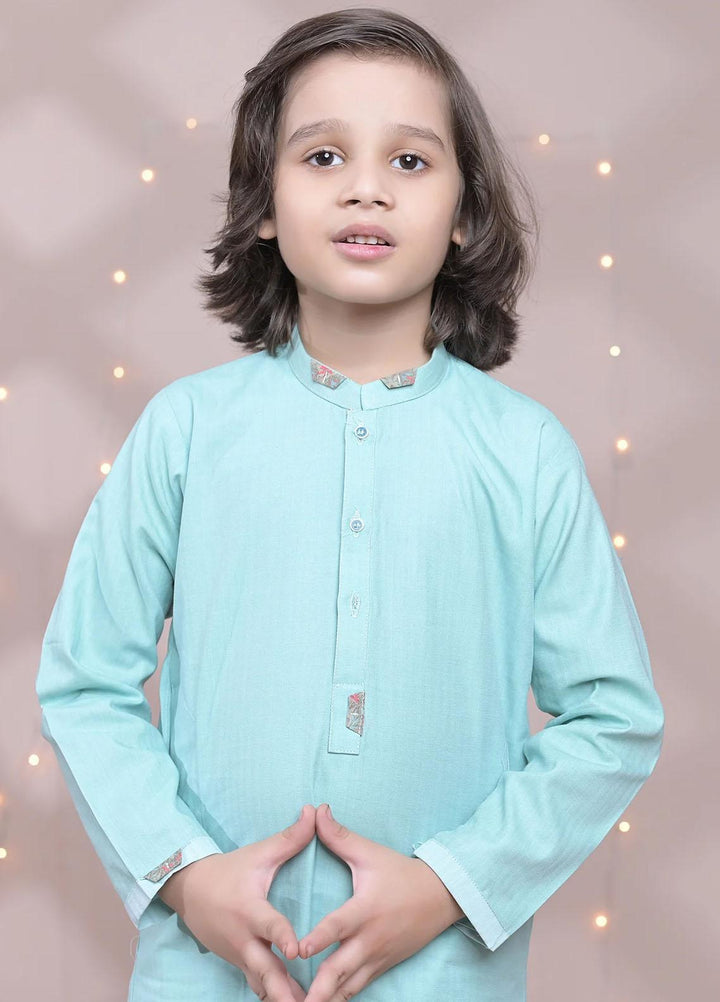 Hassan Jee Cotton Formal Boys Kurta Pajama -  K11 Light Green