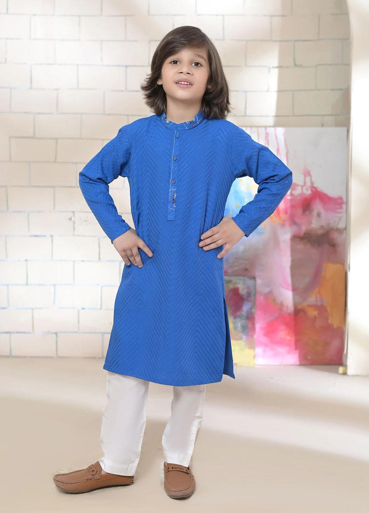 Hassan Jee Cotton Formal Kurta Pajama for Boys -  K18 Royal Blue