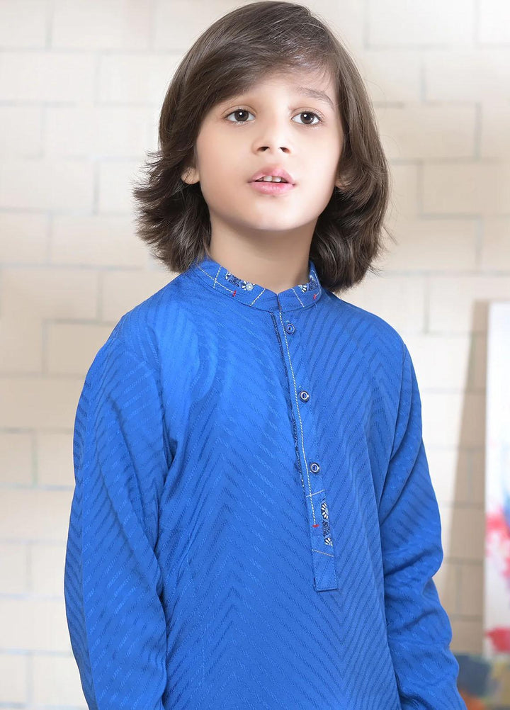Hassan Jee Cotton Formal Kurta Pajama for Boys -  K18 Royal Blue