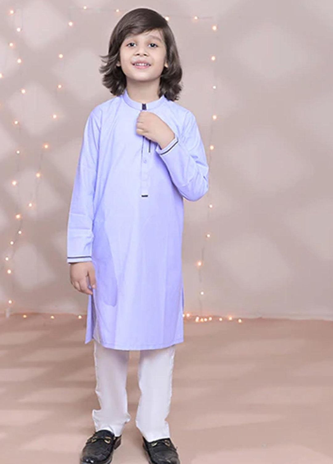 Hassan Jee Cotton Formal Boys Kurta Pajama -  K8 Light Purple