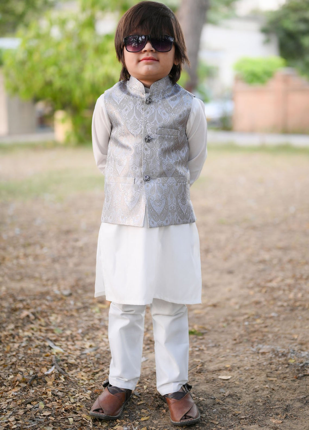 Hassan Jee Pret Plain Wash N Wear 3 Piece Suit EW31