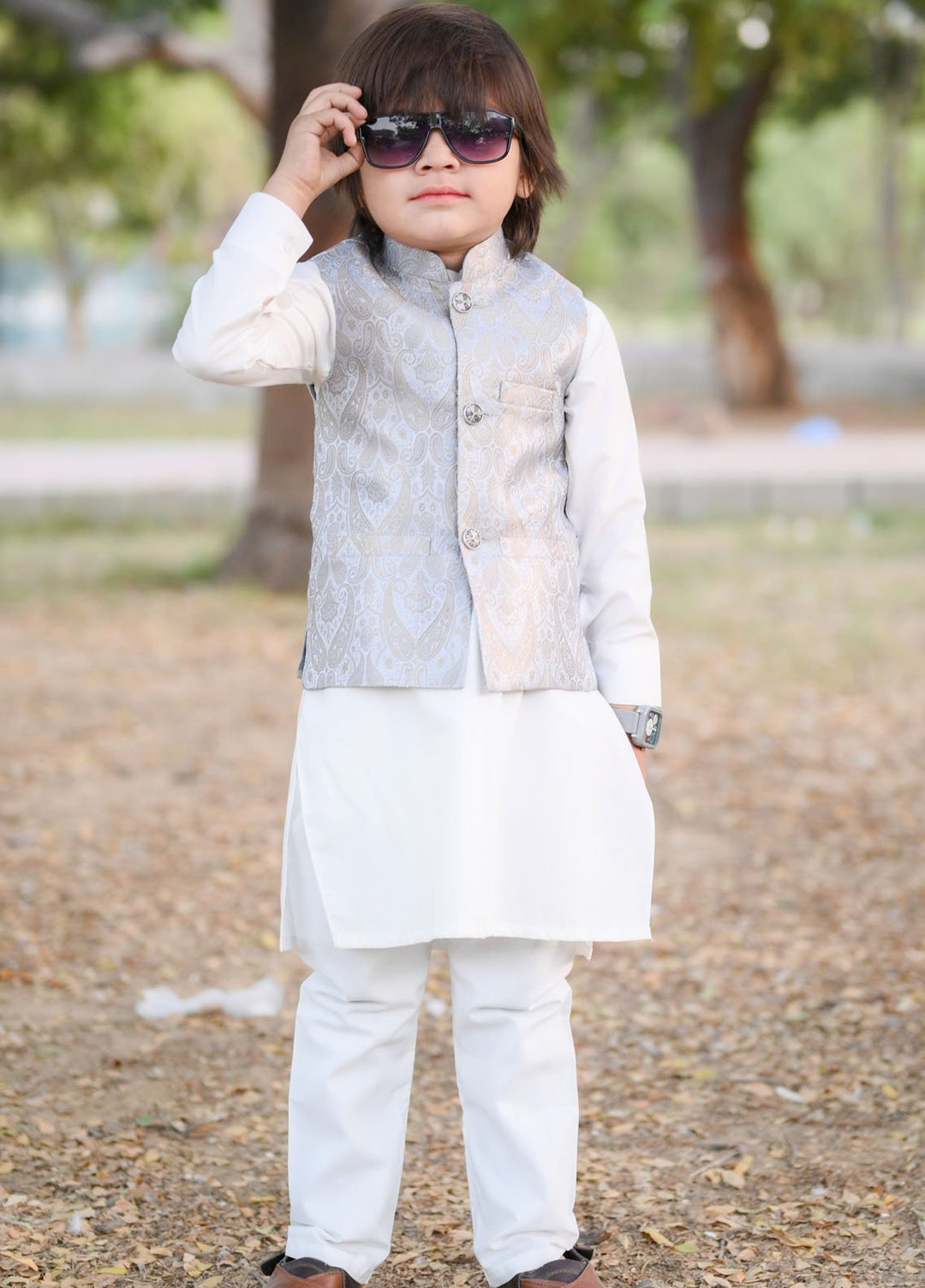 Hassan Jee Pret Plain Wash N Wear 3 Piece Suit EW31