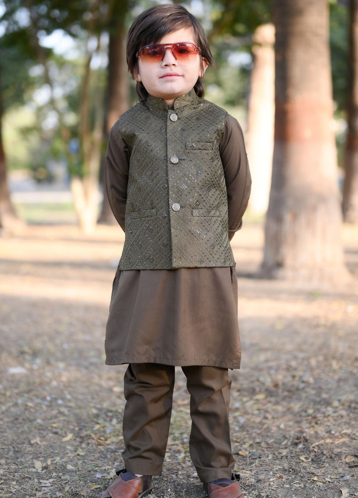 Hassan Jee Pret Plain Wash N Wear 3 Piece Suit EW35