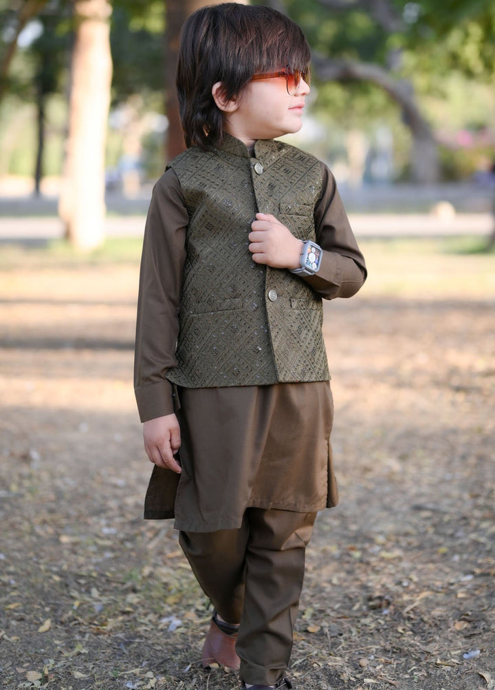 Hassan Jee Pret Plain Wash N Wear 3 Piece Suit EW35