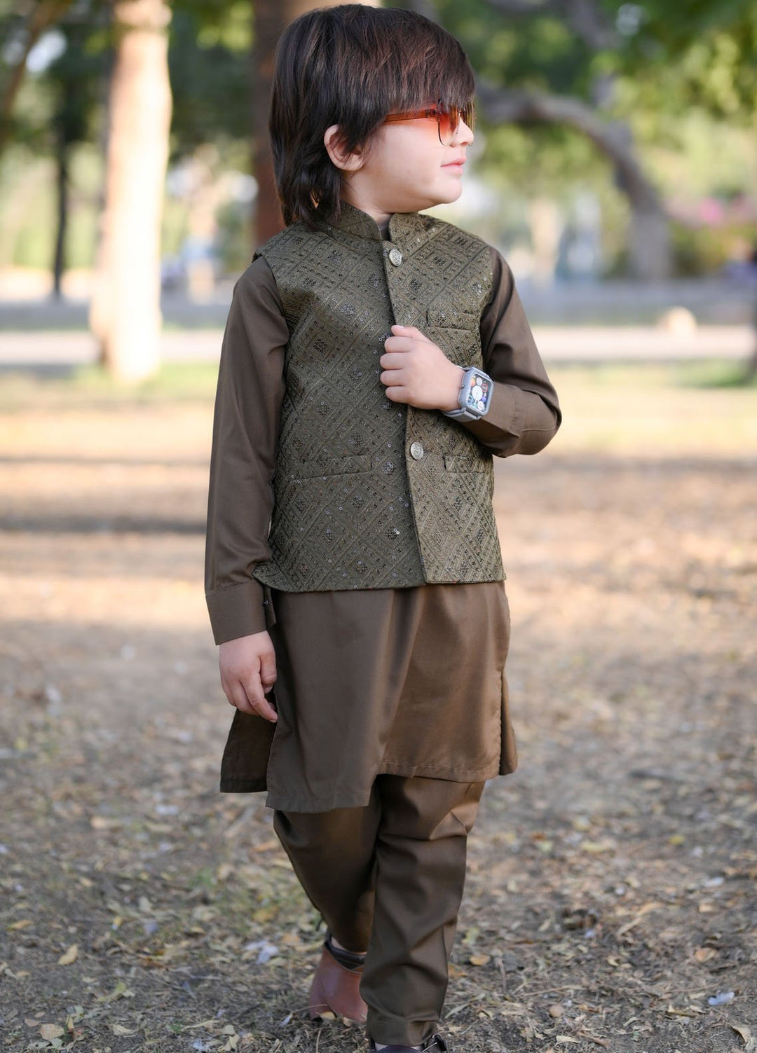 Hassan Jee Pret Plain Wash N Wear 3 Piece Suit EW35