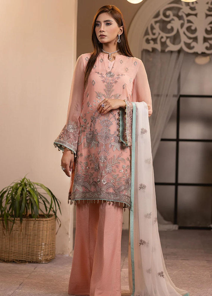 Haya By Kuch Khas Embroidered Chiffon Suits Unstitched 3 Piece FL23-KK14 K-1402 Ophelia - Festive Collection