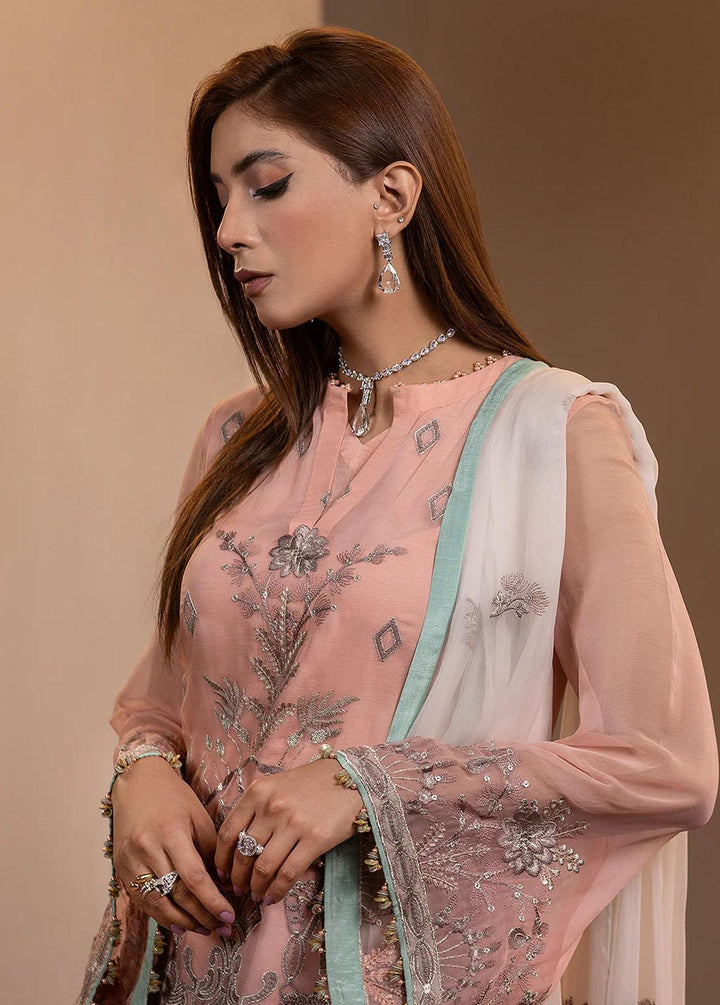 Haya By Kuch Khas Embroidered Chiffon Suits Unstitched 3 Piece FL23-KK14 K-1402 Ophelia - Festive Collection