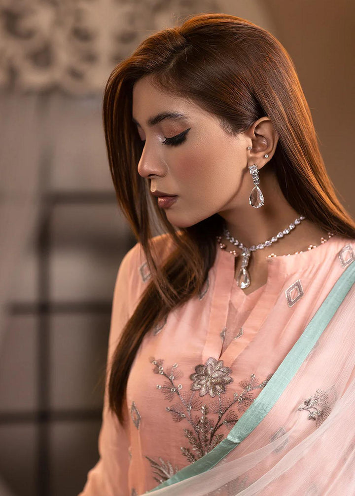 Haya By Kuch Khas Embroidered Chiffon Suits Unstitched 3 Piece FL23-KK14 K-1402 Ophelia - Festive Collection