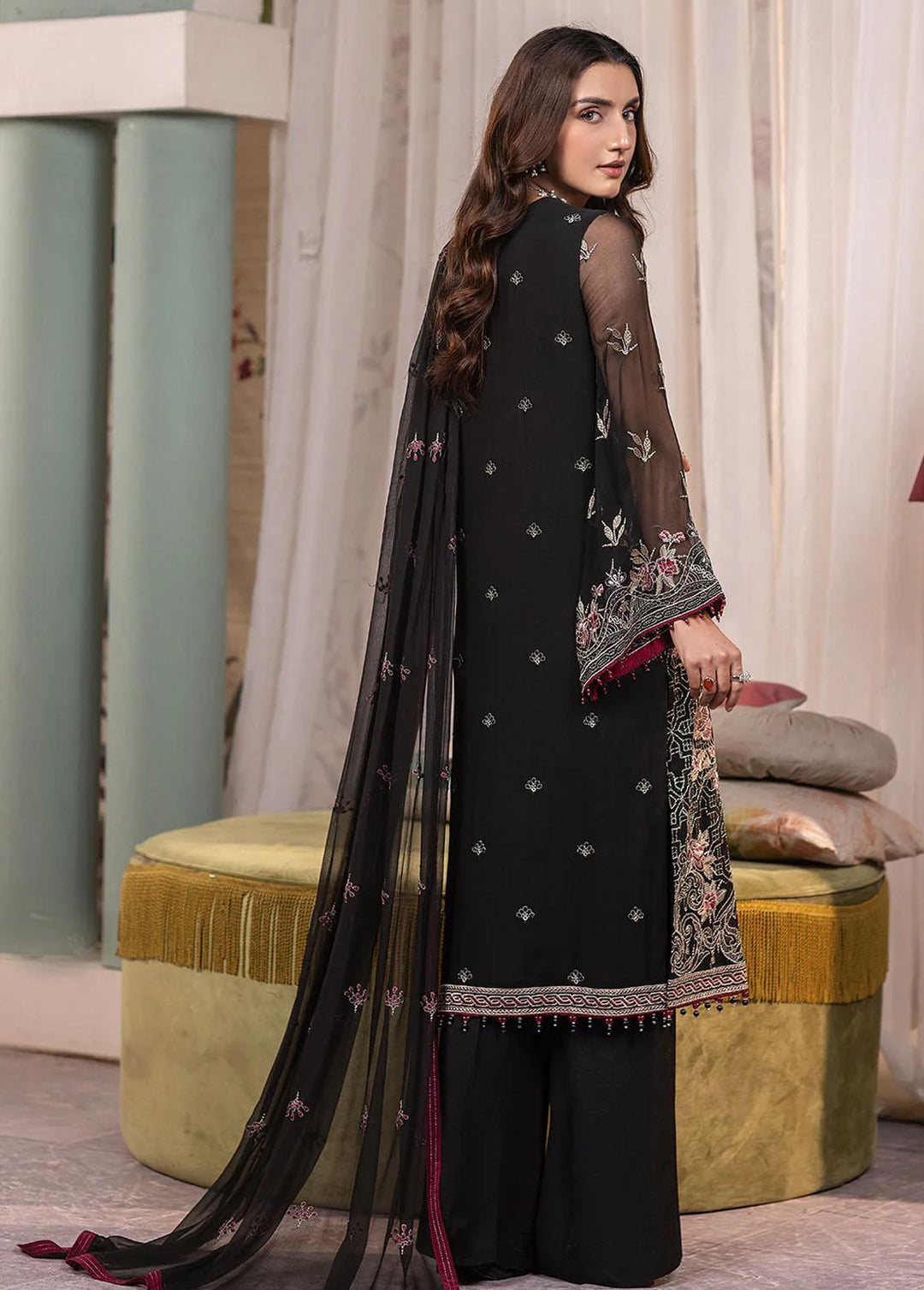 Haya By Kuch Khas Embroidered Chiffon Suits Unstitched 3 Piece FL23-KK14 K-1405 Layla - Festive Collection