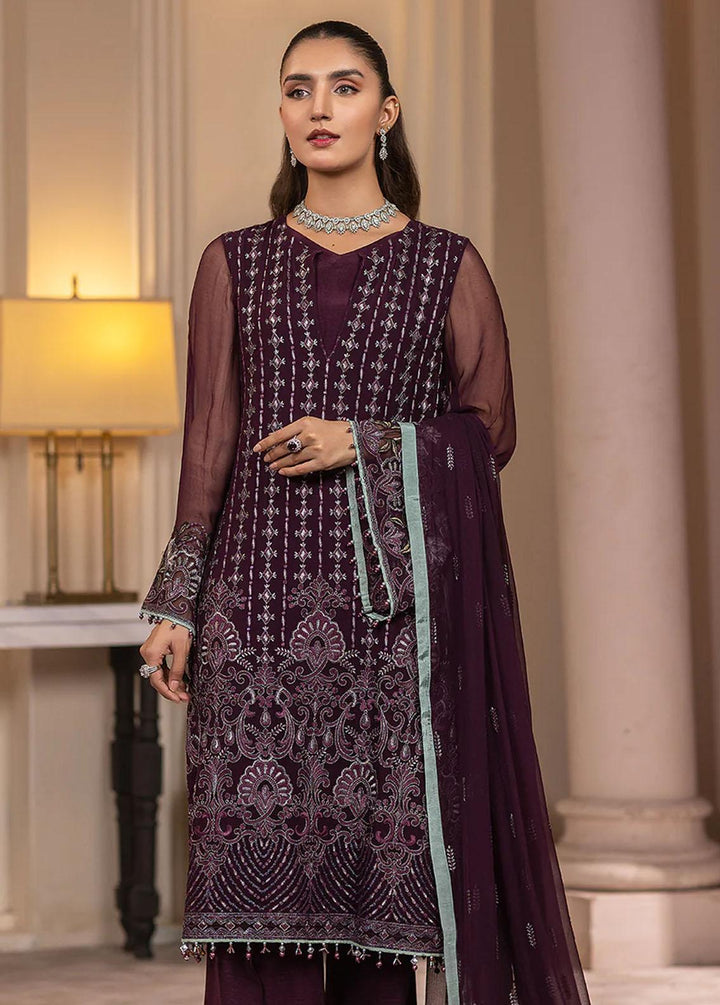 Haya By Kuch Khas Embroidered Chiffon Suits Unstitched 3 Piece FL23-KK14 K-1406 Mira - Festive Collection