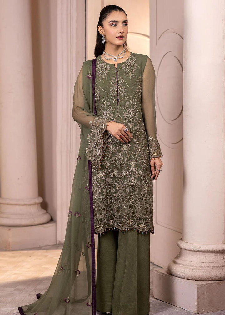 Haya By Kuch Khas Embroidered Chiffon Suits Unstitched 3 Piece FL23-KK14 K-1407 Zeba - Festive Collection