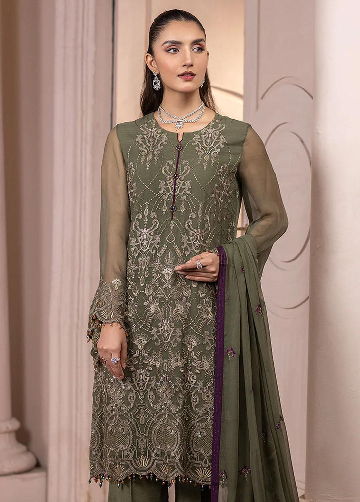 Haya By Kuch Khas Embroidered Chiffon Suits Unstitched 3 Piece FL23-KK14 K-1407 Zeba - Festive Collection