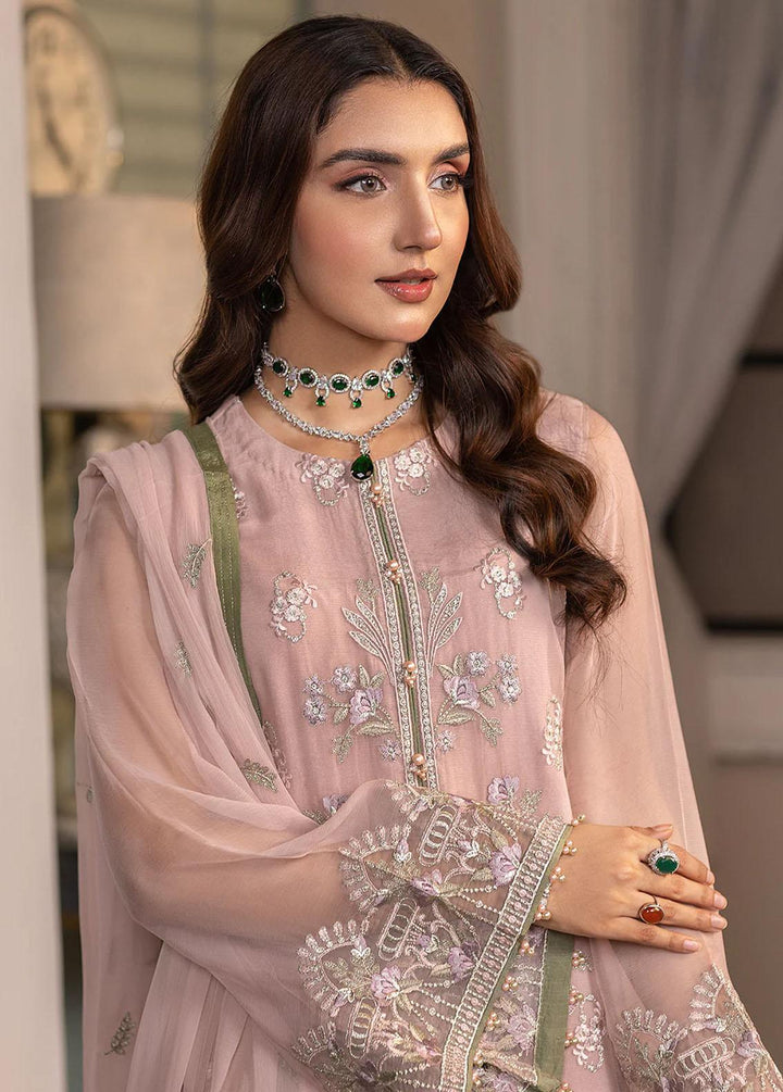 Haya By Kuch Khas Embroidered Chiffon Suits Unstitched 3 Piece FL23-KK14 K-1408 Mehak - Festive Collection