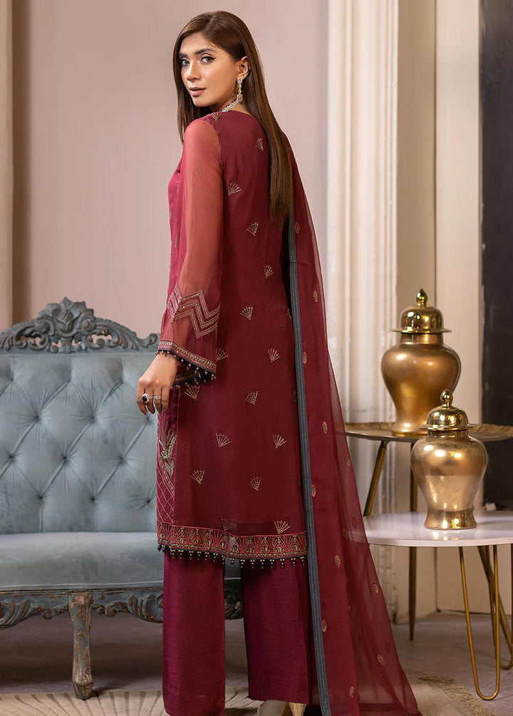Haya By Kuch Khas Embroidered Chiffon Suits Unstitched 3 Piece FL23-KK14 K-1409 Warda - Festive Collection