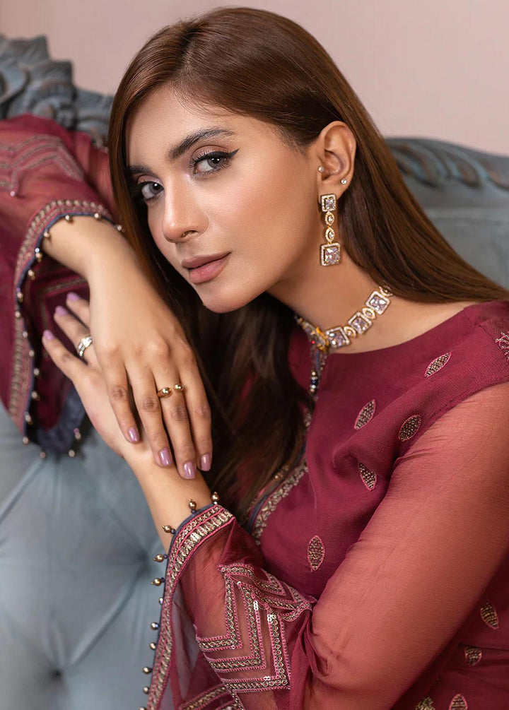 Haya By Kuch Khas Embroidered Chiffon Suits Unstitched 3 Piece FL23-KK14 K-1409 Warda - Festive Collection