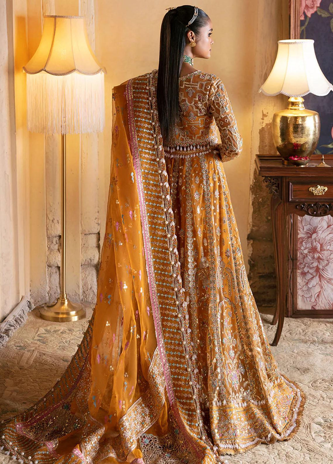 Hayat By Afrozeh Embroidered Net Suits Unstitched 3 Piece AF23HY D-02 Kamila - Wedding Collection