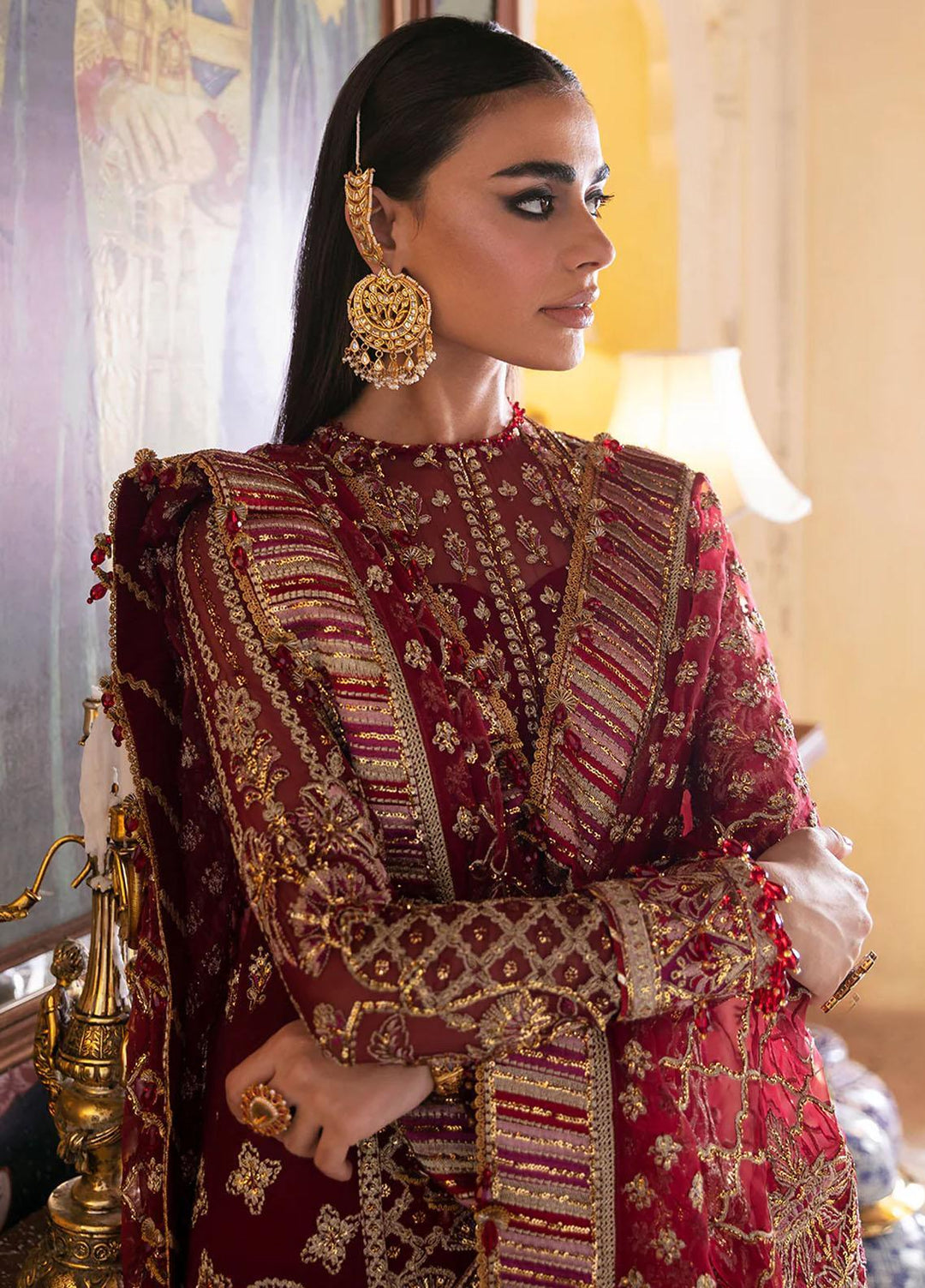 Hayat By Afrozeh Embroidered Chiffon Suits Unstitched 3 Piece AF23HY D-04 Dabeer - Wedding Collection