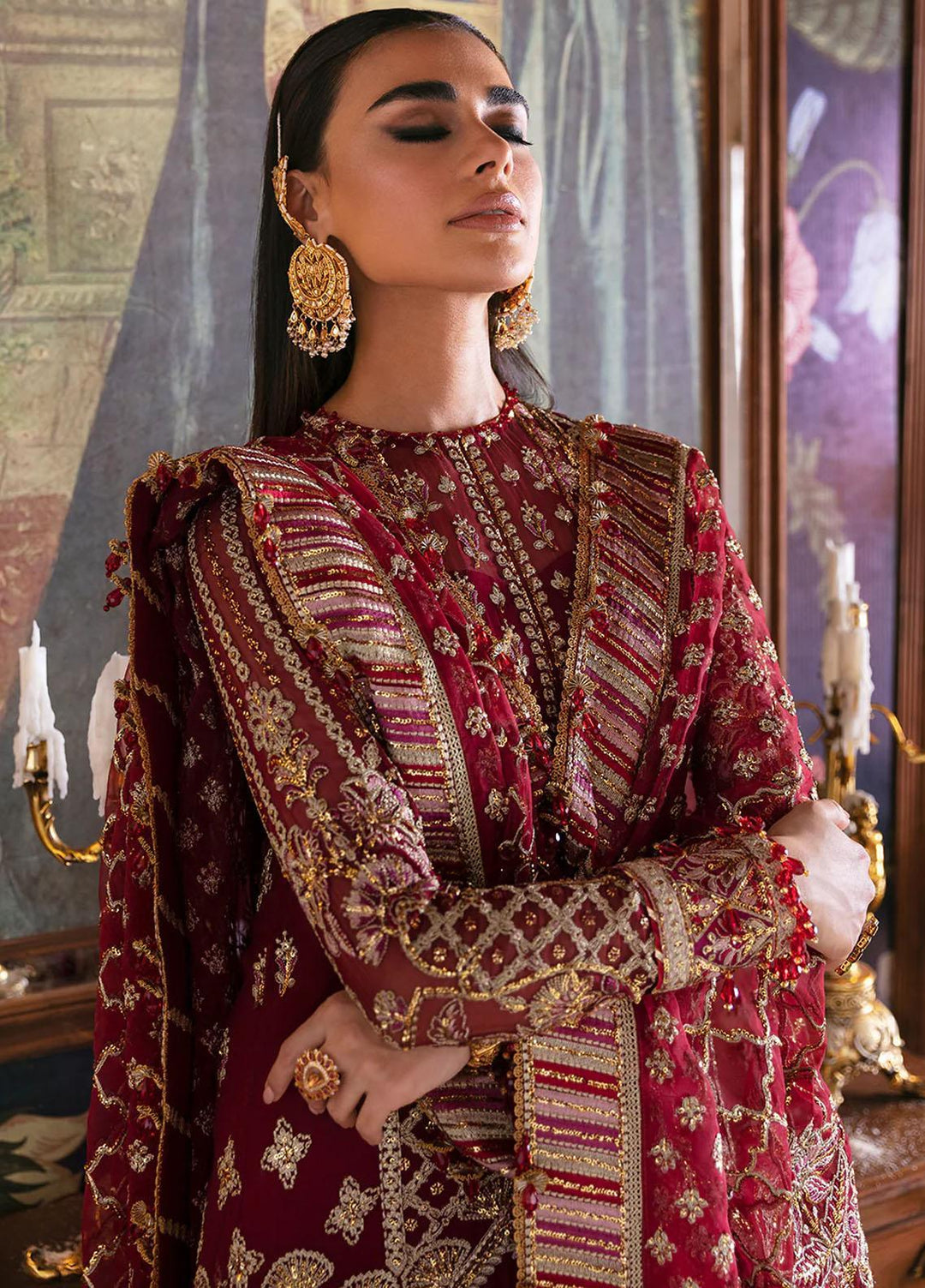 Hayat By Afrozeh Embroidered Chiffon Suits Unstitched 3 Piece AF23HY D-04 Dabeer - Wedding Collection