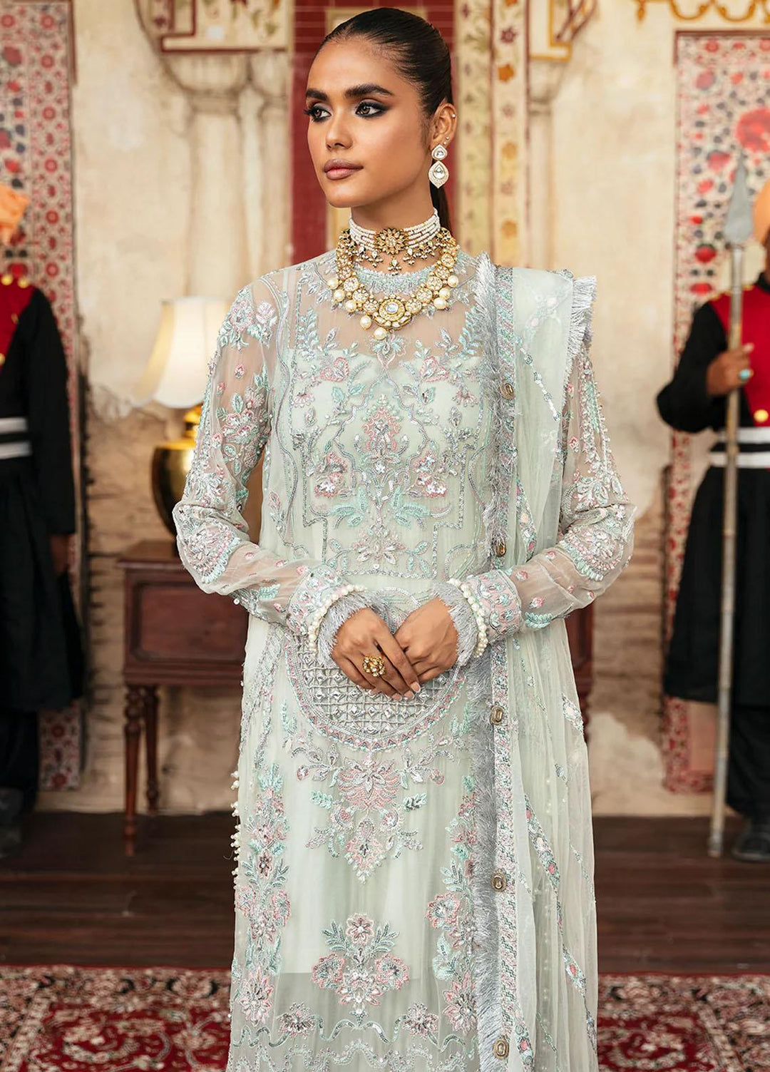 Hayat By Afrozeh Embroidered Chiffon Suits Unstitched 3 Piece AF23HY D-05 Inara - Wedding Collection