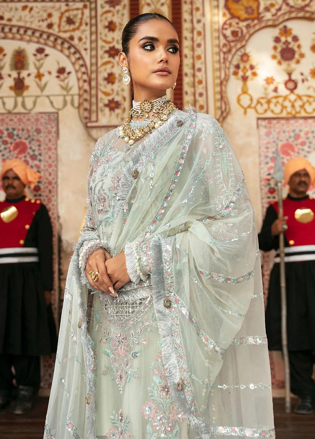 Hayat By Afrozeh Embroidered Chiffon Suits Unstitched 3 Piece AF23HY D-05 Inara - Wedding Collection