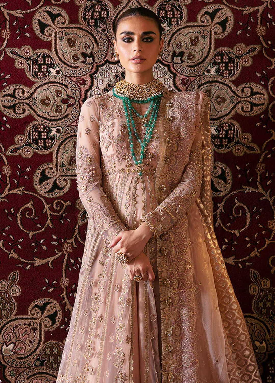 Hayat By Afrozeh Embroidered Net Suits Unstitched 3 Piece AF23HY D-06 Rubab - Wedding Collection