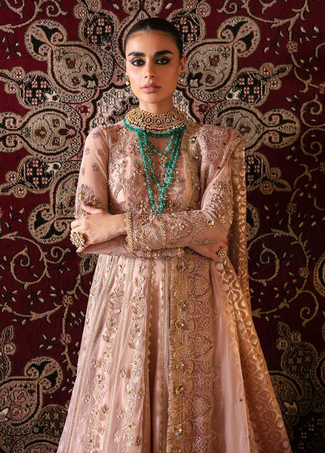 Hayat By Afrozeh Embroidered Net Suits Unstitched 3 Piece AF23HY D-06 Rubab - Wedding Collection