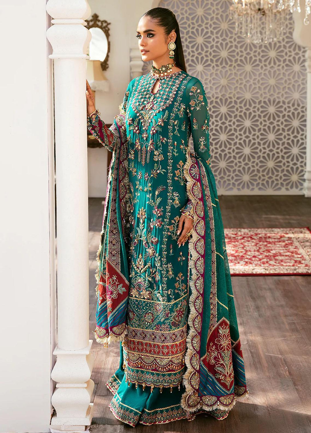 Hayat By Afrozeh Embroidered Chiffon Suits Unstitched 3 Piece AF23HY D-08 Ayat - Wedding Collection
